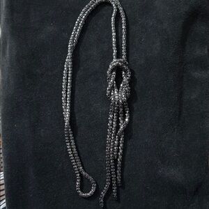 Gunmetal Grey Braided Necklace